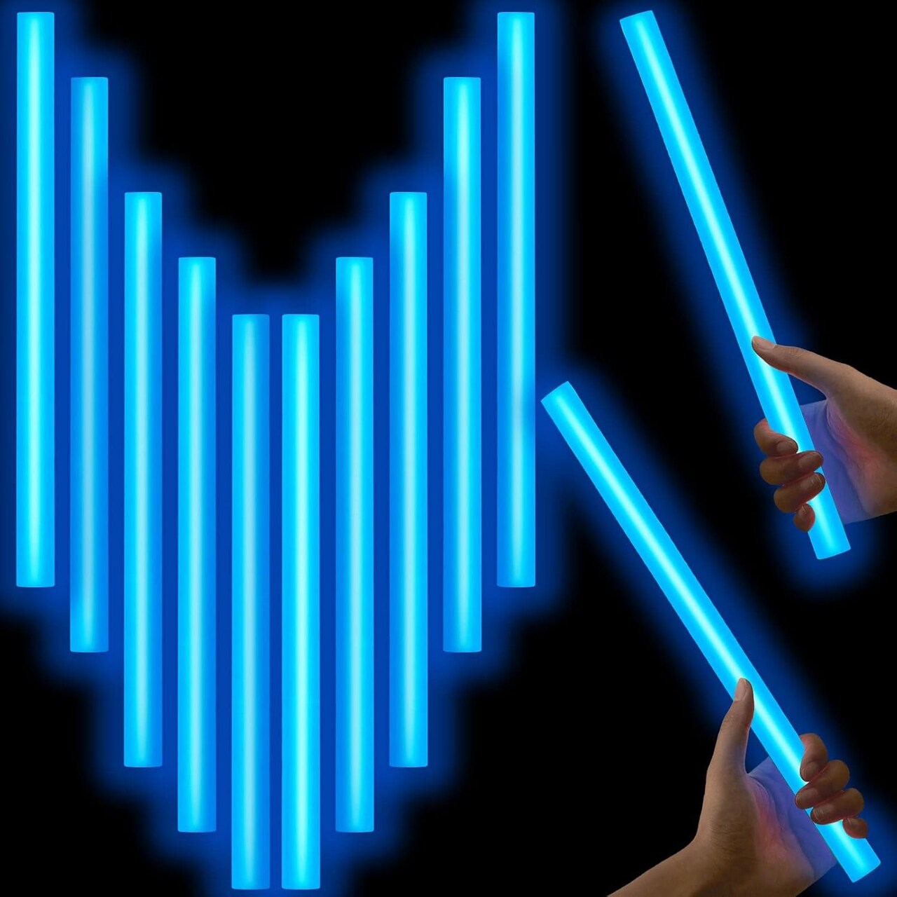 10 Pcs 14 Inch Large Glow Sticks Christmas Jumbo Sticks Big Glow Stick Giant Light Stick Emergency Light Stick for Camping Accessories, Survival Kit